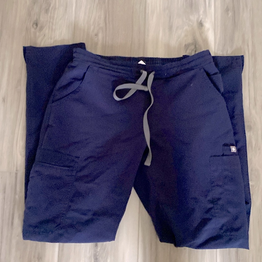 FIGS Yola Skinny scrub pants in navy blue